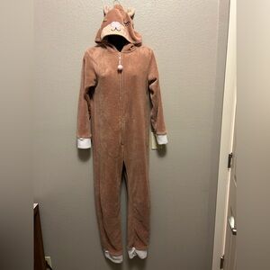 PJ Couture Adult Reindeer One Piece Pajama Costume Party Halloween Onesie Sz M